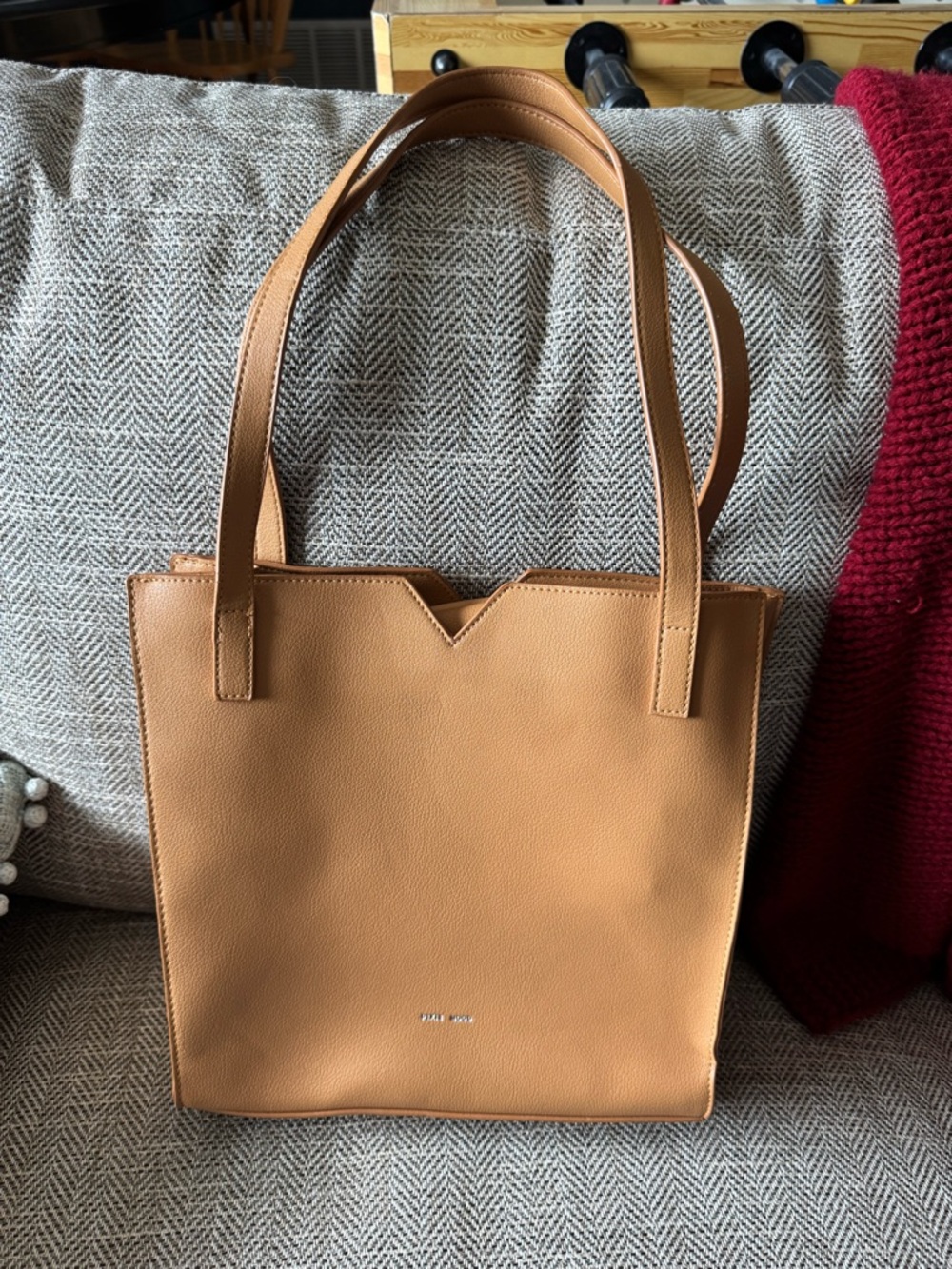 Tan Vegan Leather Tote Bag – Structured Everyday Handbag